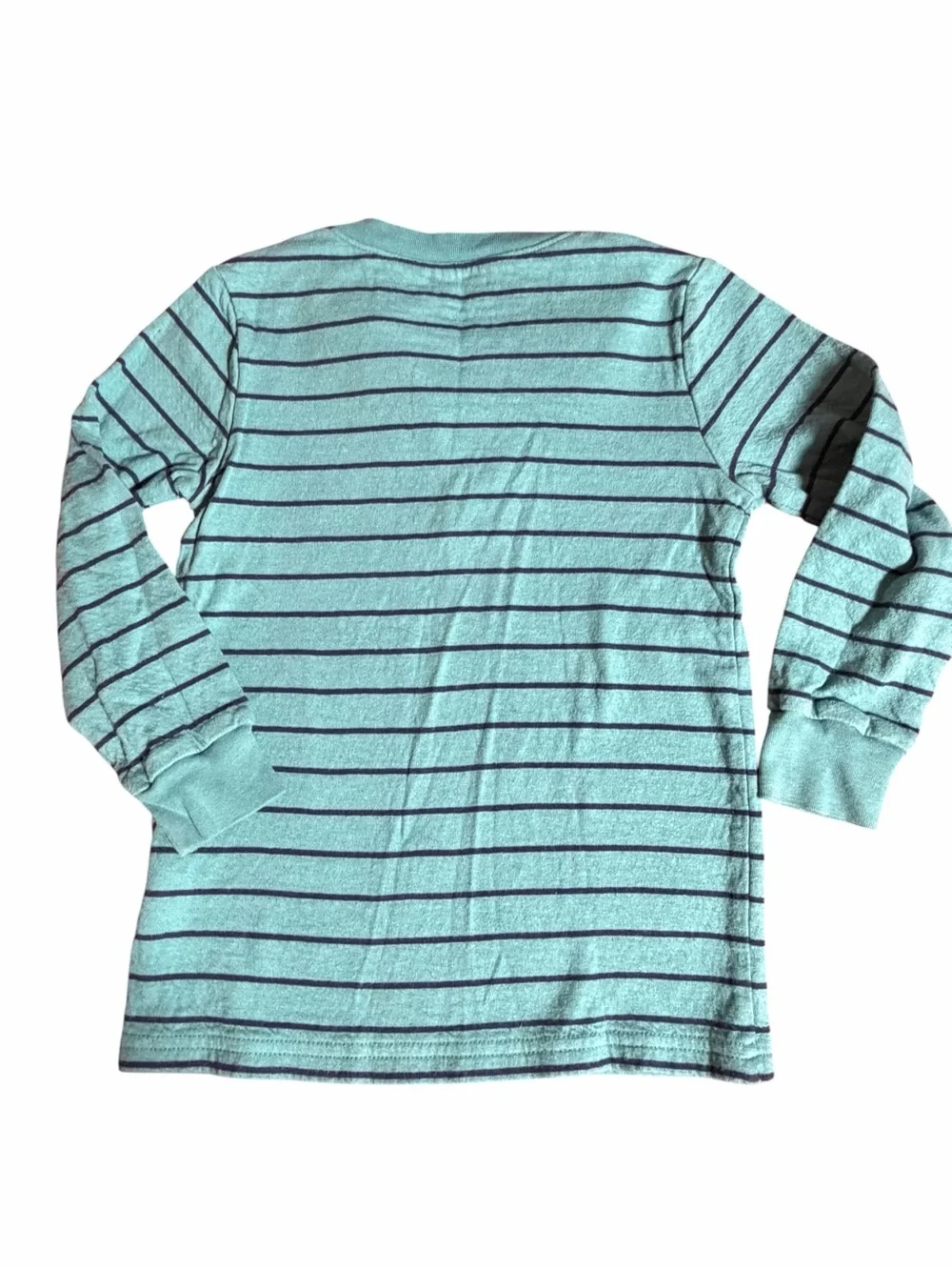 Boys THICK Double Lined Striped Mint Henley Long-Sleeve Top for Kids Size 4